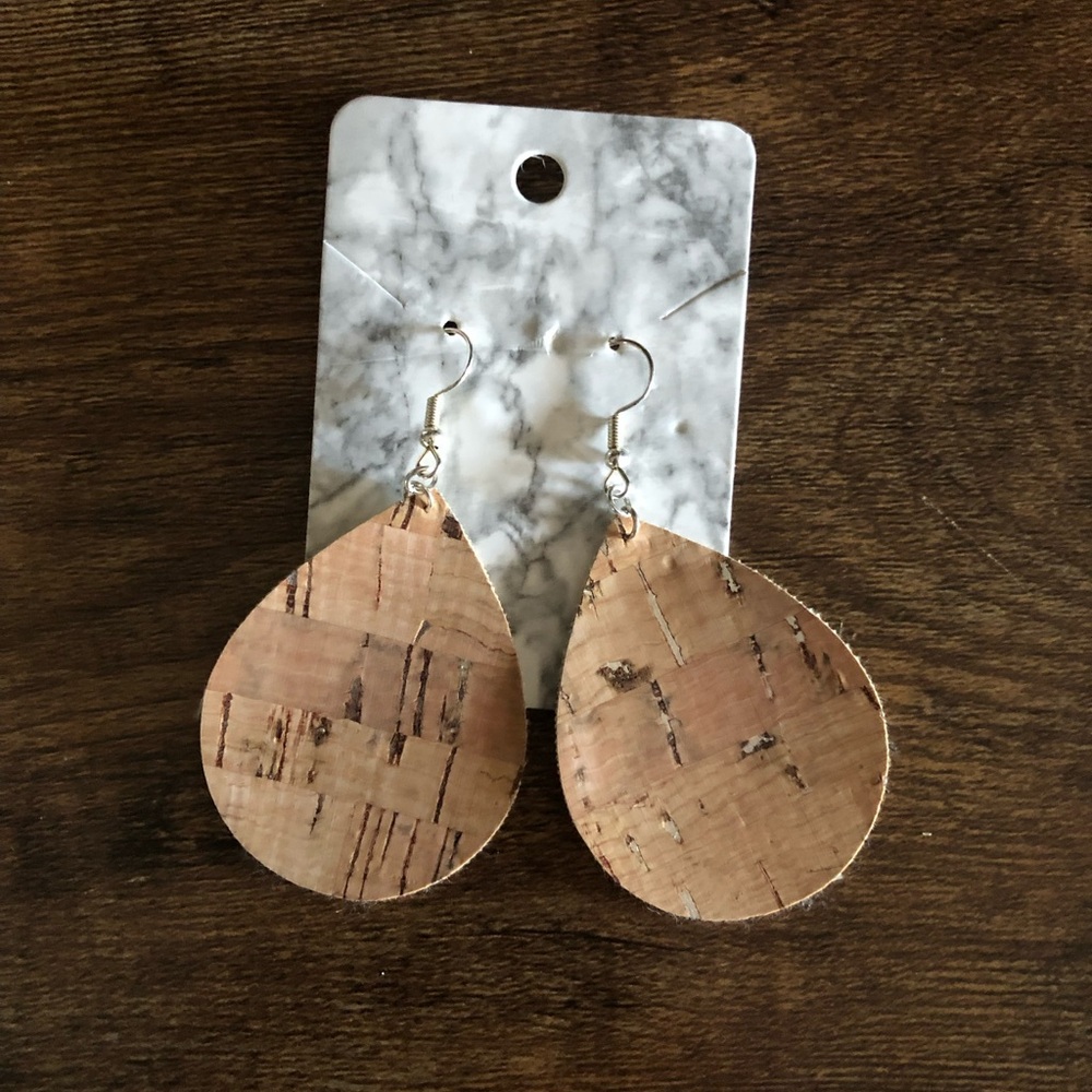 Cork Teardrop Earrings